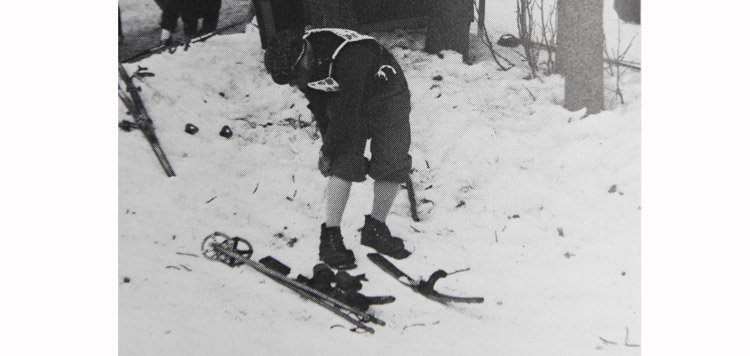 Ouderwetse ski's bij de Engadiner skimarathon